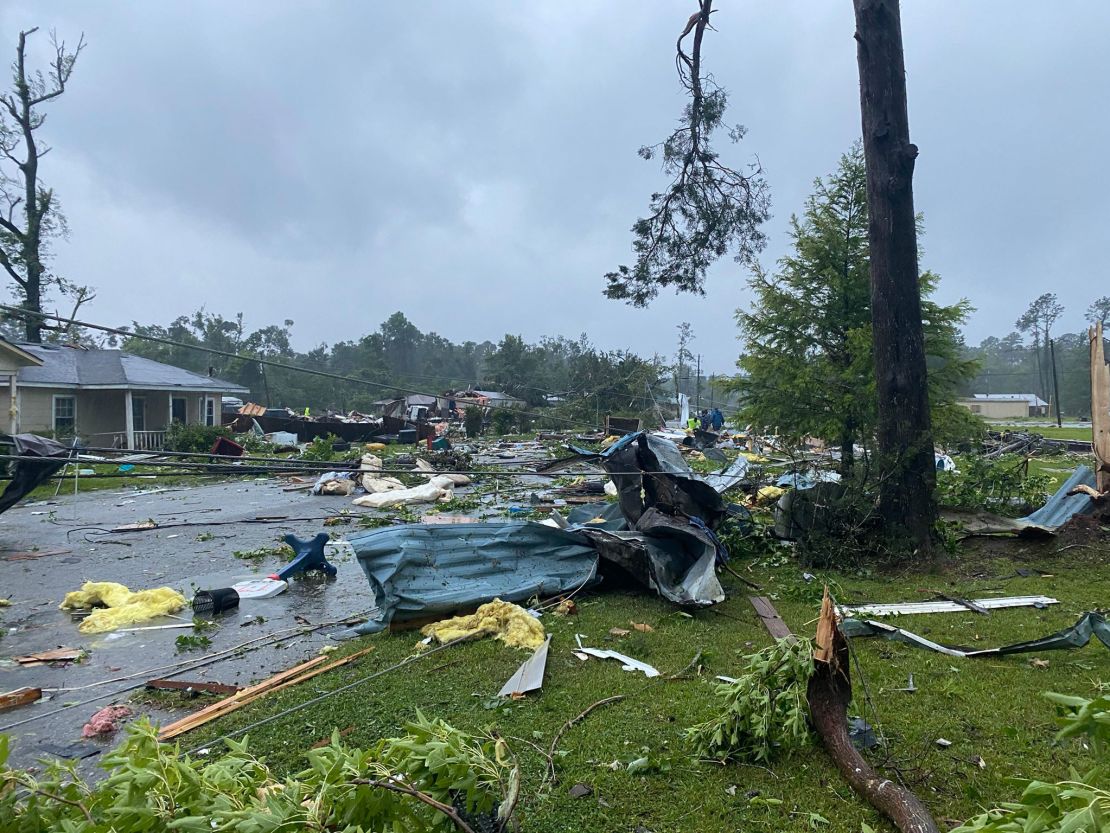 Alicia Jossey shot this photo of storm damage on Saturday morning in East Brewton, Alabama.