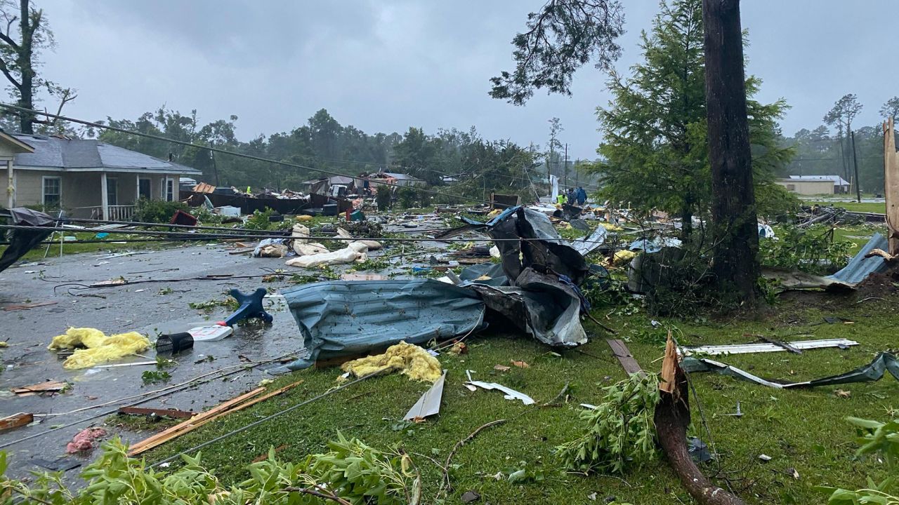 Alicia Jossey shot this photo of storm damage on Saturday morning in East Brewton, Alabama.