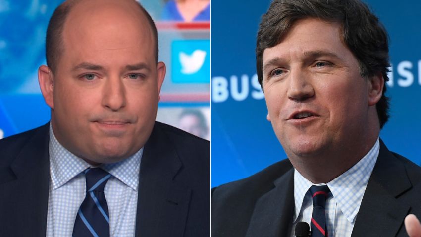 Brian Stelter Tucker Carlson Split for Video