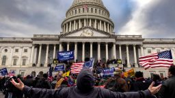 Pro-Trump protesters gather in front of the U.S. Capitol Building on January 6, 2021 in Washington, DC. Trump supporters gathered in the nation's capital to protest the ratification of President-elect Joe Biden's Electoral College victory over President Trump in the 2020 election. A pro-Trump mob later stormed the Capitol, breaking windows and clashing with police officers. Five people died as a result.