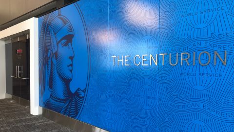 The entrance to the new Amex Centurion Lounge in New York LaGuardia's Terminal B.