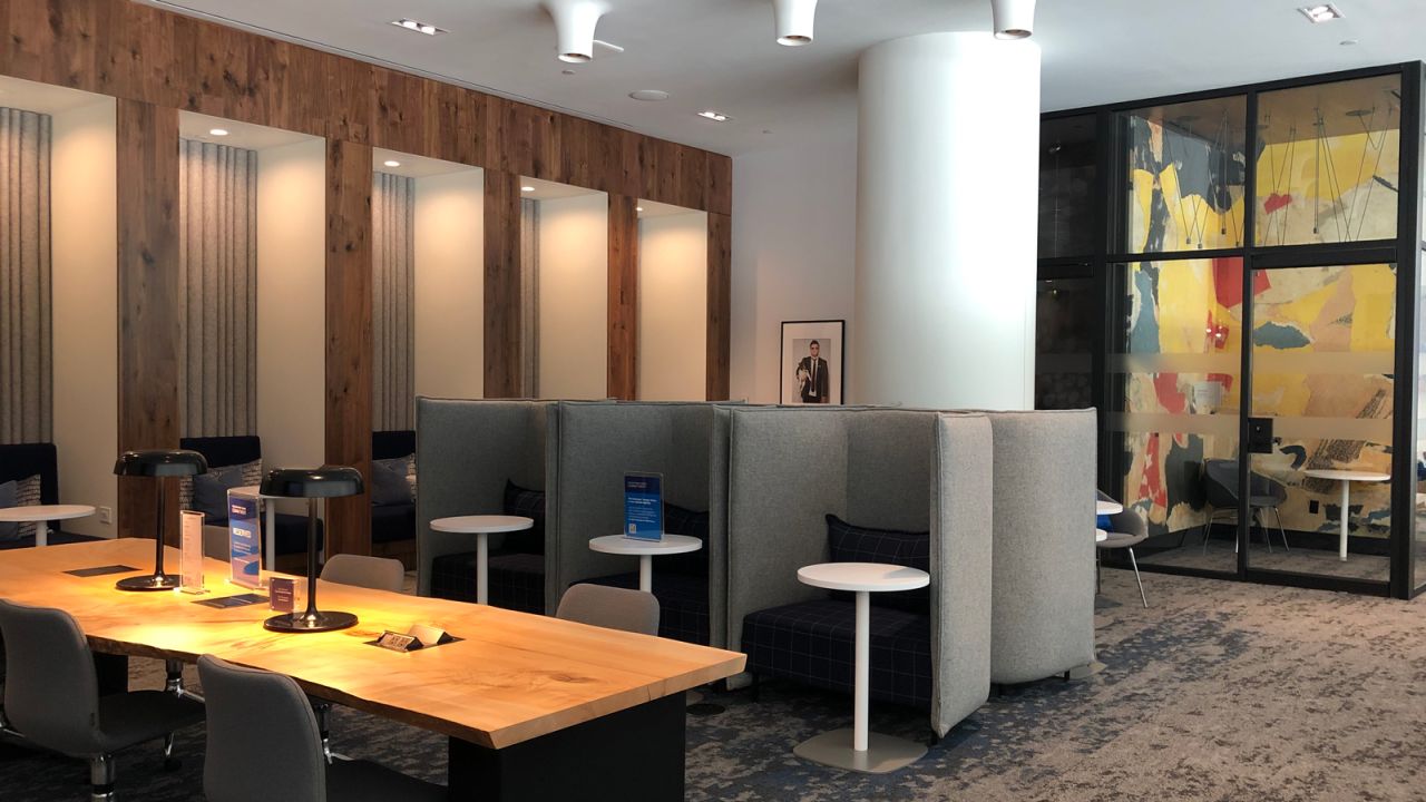 If you're a business traveler, you'll find spots to set up and plug in when you need to get some work done.