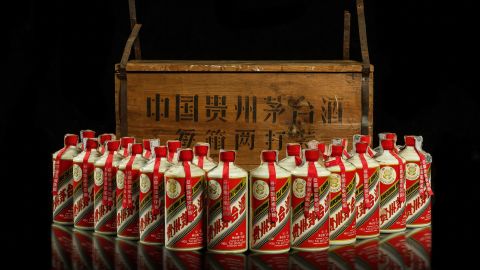 The rare 1974 "Sun Flower" Kweichow Moutai sold at auction by Sotheby's this month.