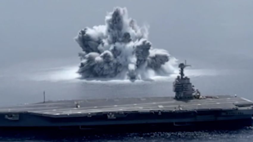 navy carrier explosion test 1