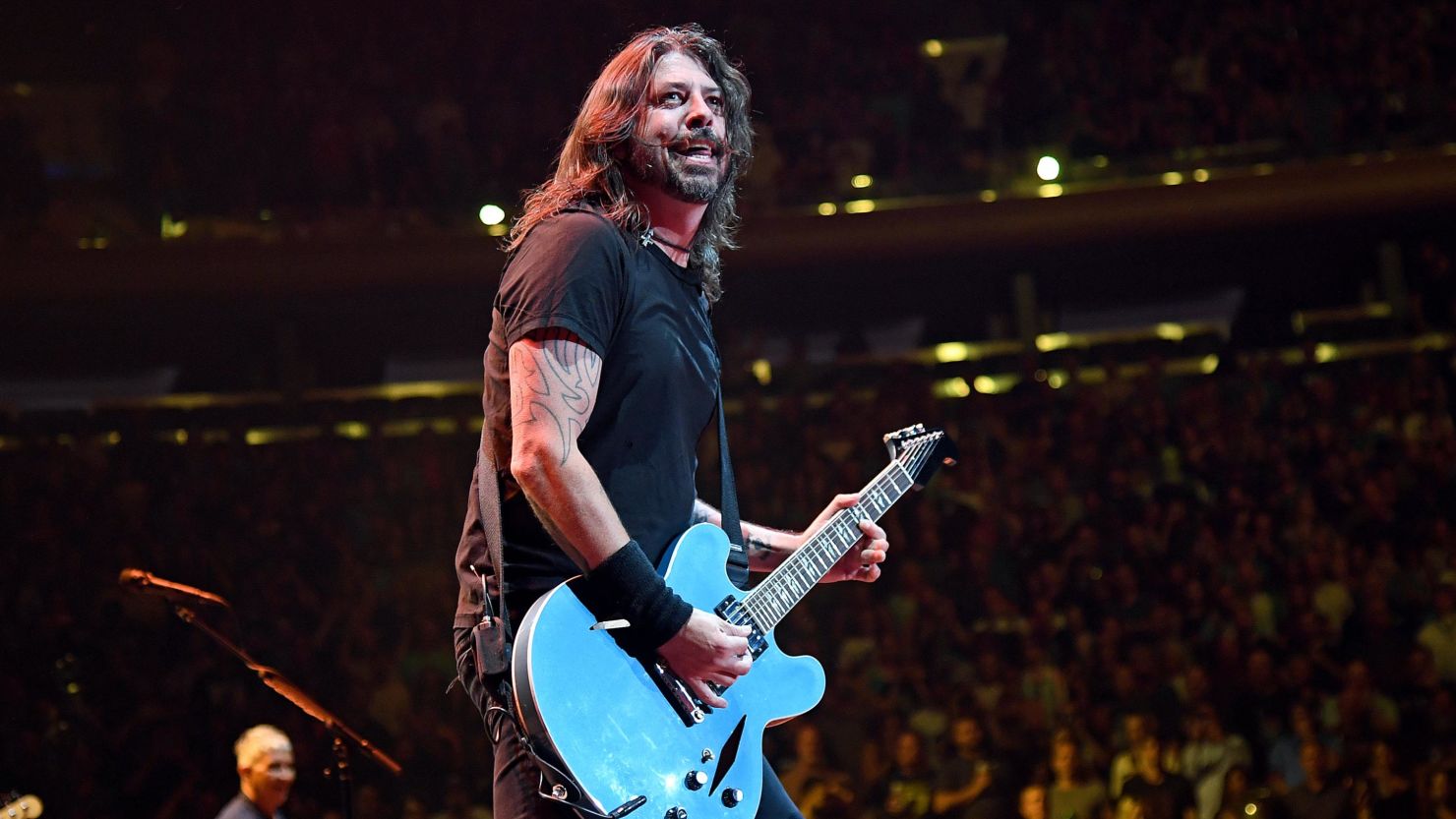 Dave Grohl performs onstage as The Foo Fighters reopen Madison Square Garden on Sunday.