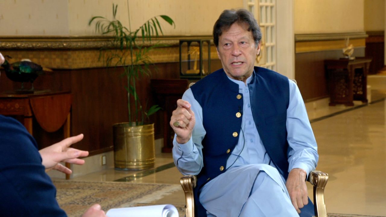 Pakistani Prime Minister Imran Khan speaks to Axios in an interview broadcast on Sunday.