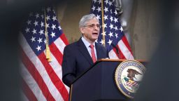US Attorney General Merrick Garland speaks during an event at the Justice Department on June 15, 2021 in Washington, DC.