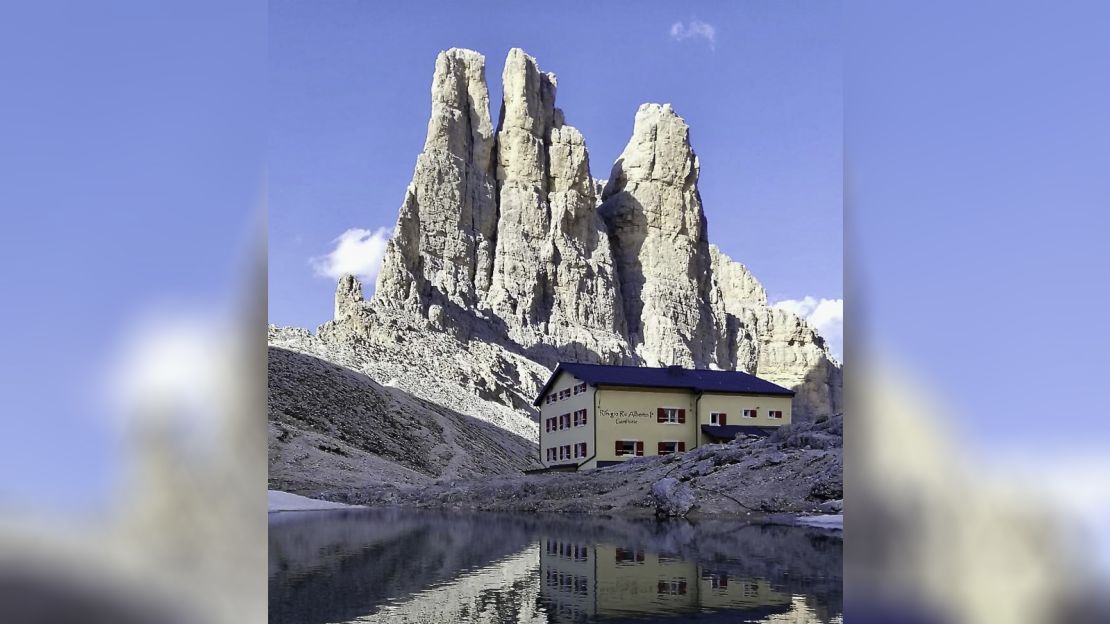 Beneath the towers: Rifugio Re Alberto.