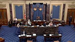 Vice President Kamala Harris presides over the Senate vote on June 22, at the Capitol in Washington, DC.