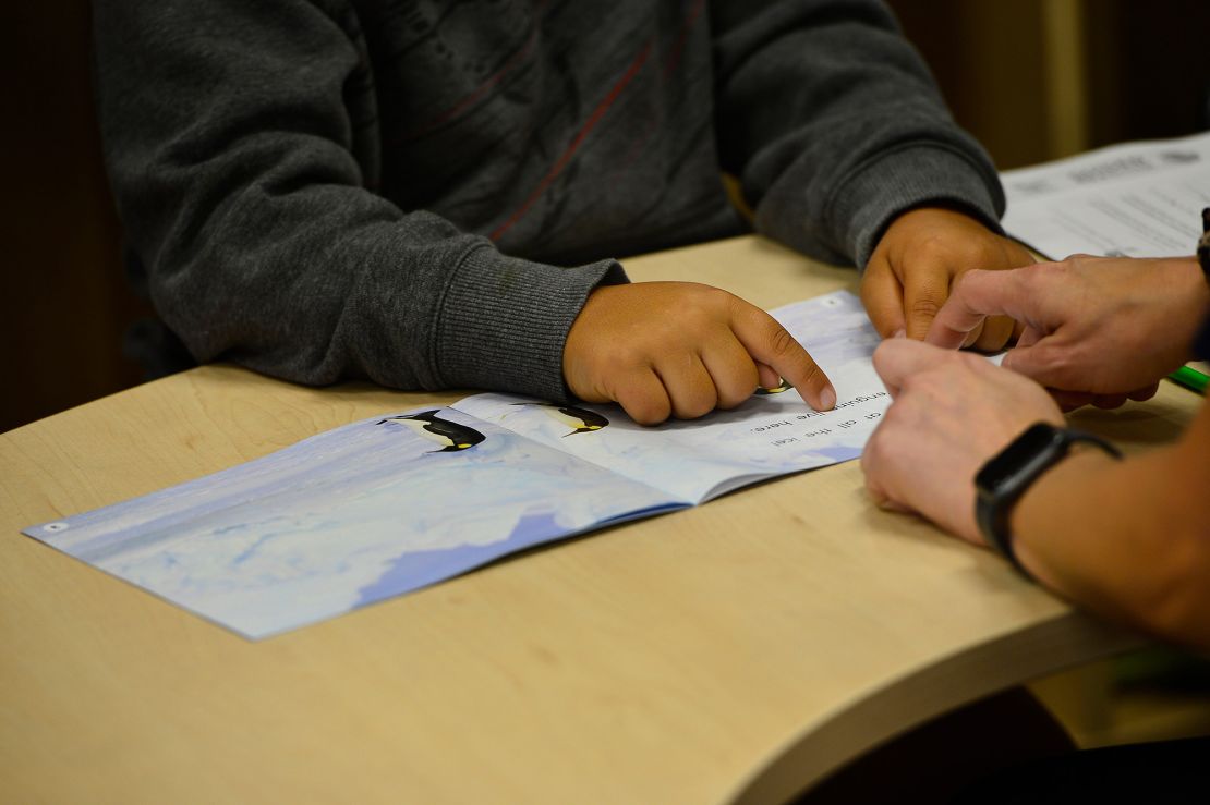 A student works with a teacher June 8 during a summer school session at Drayton Mills Elementary just outside Spartanburg, South Carolina.