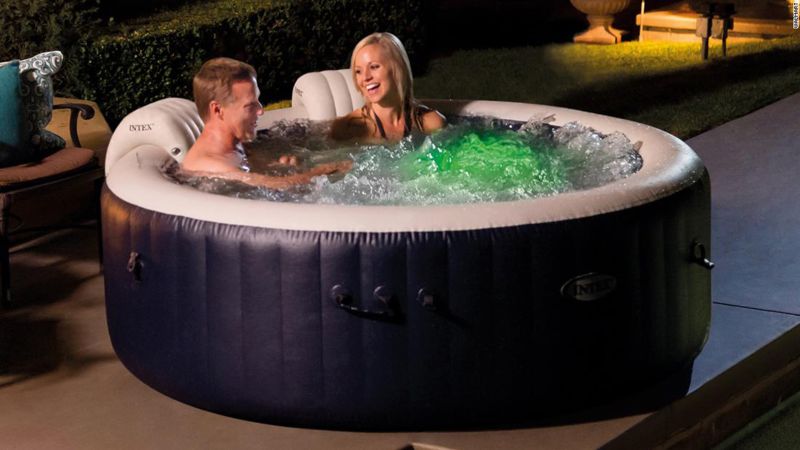 Garden Portable Indoor Outdoor Hot Tub with Massaging Jets and Air Pump for Patio CO-Z 4-Person Inflatable Hot Tub with 120 Bubble Jets Above Ground Pool 5x5ft Backyard 