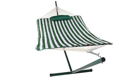 Sunnydaze Striped Rope Hammock with sole