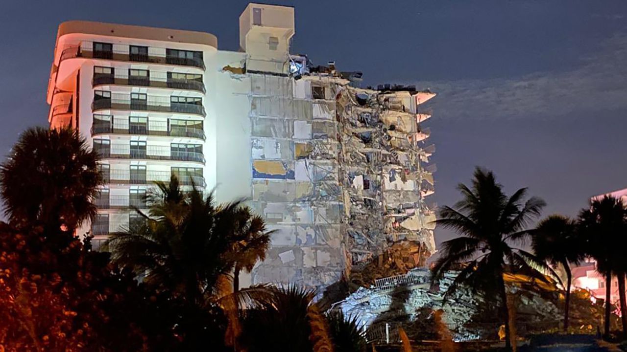 The residential building partially collapsed early Thursday.