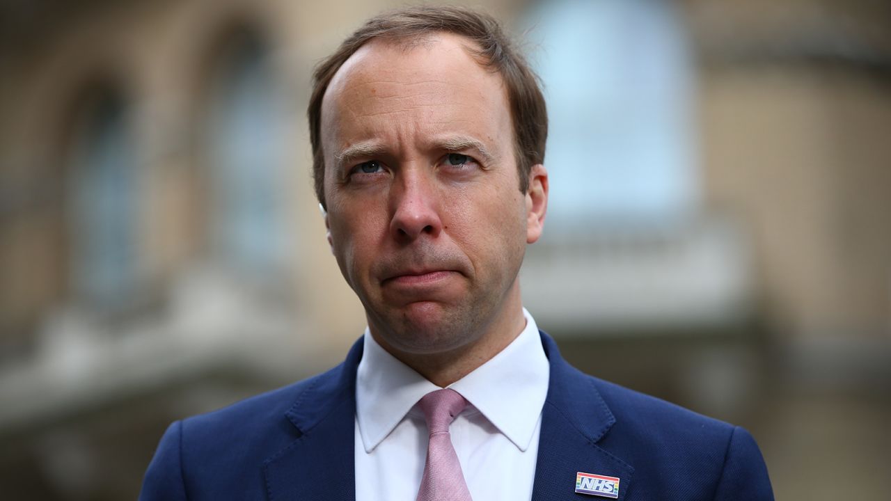 Matt Hancock pictured outside the BBC before appearing on the Andrew Marr show on May 16, 2021 in London, UK.