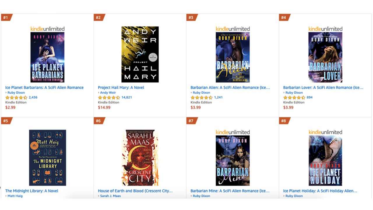 Amazon's Sci-Fi Best Seller list on June 22, 2021