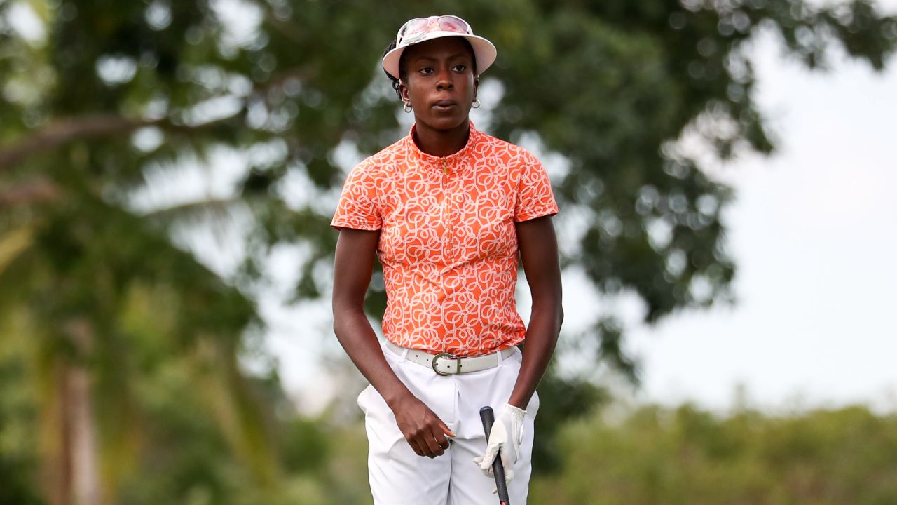 Oboh prepares to play during the 54th Junior Orange Bowl International Golf Championship.