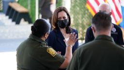 U.S. Vice President Kamala Harris tours a U.S. Customs and Border Protection facility in El Paso, Texas, U.S., on Friday, June 28, 2021. The vice president's visit to the southern border comes after months of denunciations from Republicans, as well as frustration from some Democrats, for not having gone to the border after being chosen to address the root causes of migration from Central America to the U.S. Photographer: Yuri Gripas/Abaca/Bloomberg via Getty Images