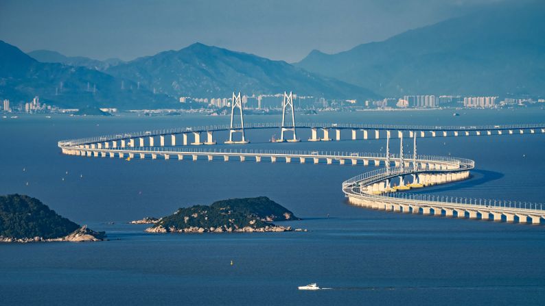 <strong>Hong Kong-Zhuhai-Macao Bridge: </strong>China's  Hong Kong-Zhuhai-Macao Bridge is the world's longest sea-crossing bridge. 