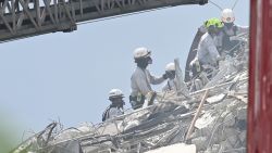 SURFSIDE FL - JUNE 25: A general view of the collapsed condo as family members remain missing after the condo collapsed in Surfside on June 25, 2021 in Miami, Florida. Credit: mpi04/MediaPunch /IPX