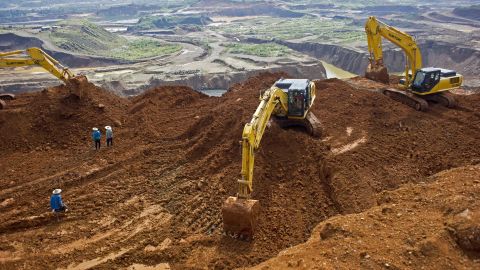 Heavy equipment used by workers at a jade mine in Hpakant, Myanmar's Kachin State on October 4, 2015.