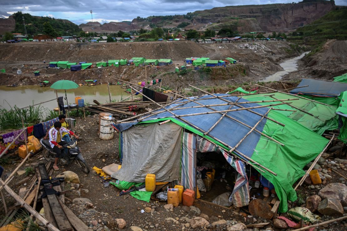 Migrant miners living next to a jade mine near Hpakant in Kachin state on July 5, 2020.