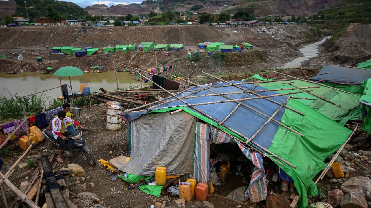 Migrant miners living next to a jade mine near Hpakant in Kachin state on July 5, 2020.