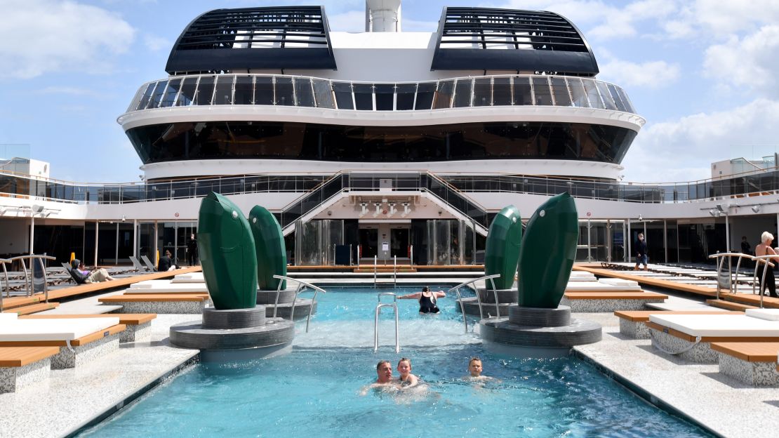 Guests on board the MSC Virtuosa's first UK sailing in May 2021.