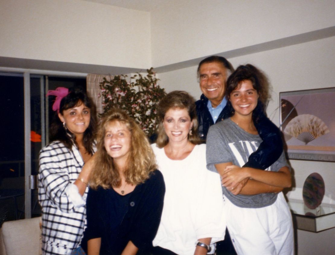 Rory Green (second from left) shared this family portrait including sister Tracy; mother Jackie Collins; father Oscar Lerman; and sister Tiffany.