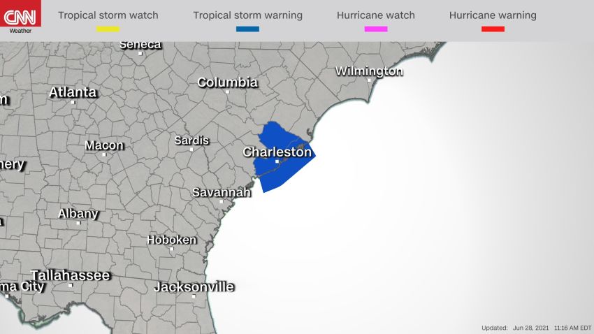 Tropical storm warnings issued for the South Carolina coast
