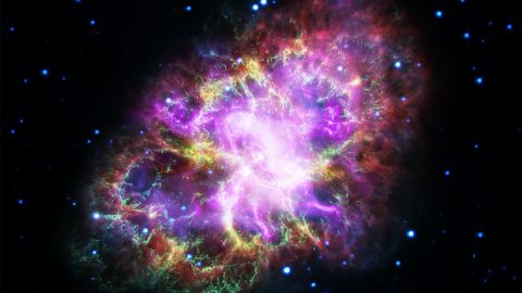 This image of the Crab Nebula was created using data from five different telescopes.