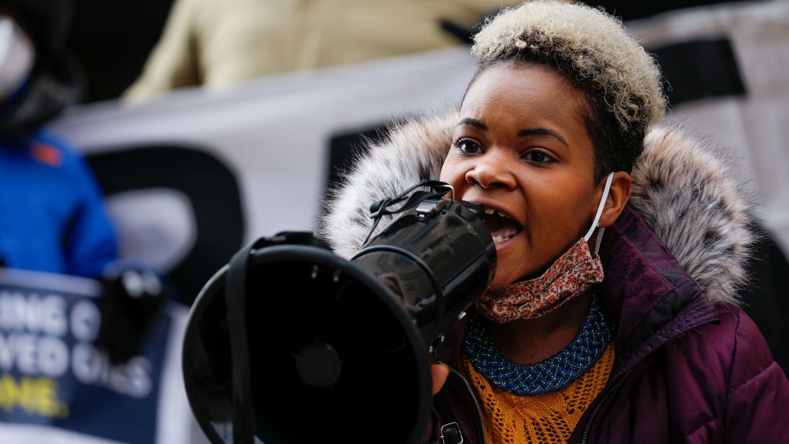 Community activist India Walton during her successful campaign to replace four-term Mayor Byron Brown, in Buffalo, New York, on December 15, 2020. 