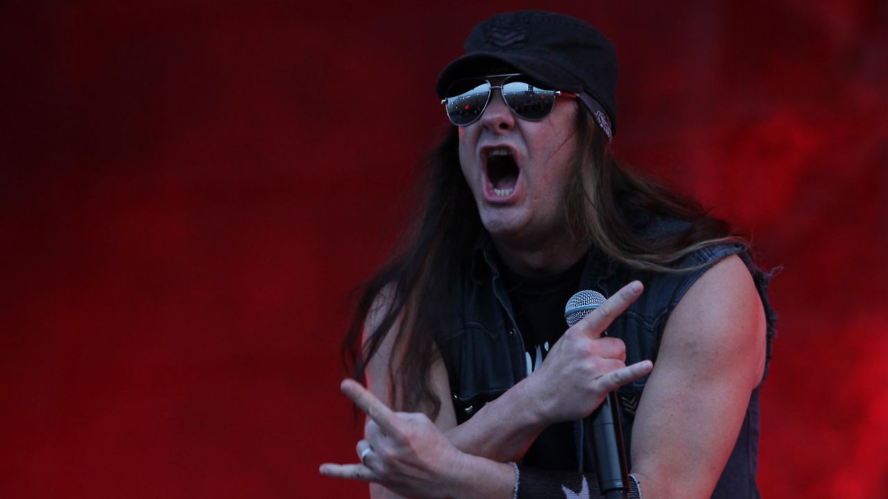 Johnny Solinger performing with Skidrow in South Korea in 2013.