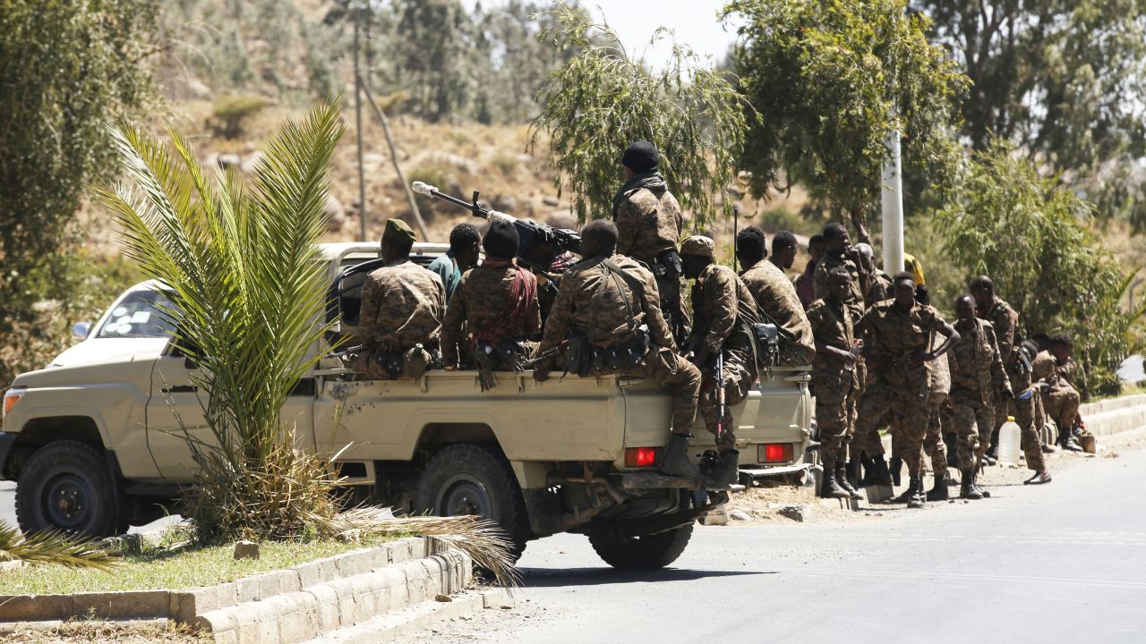 Ethiopian army units patrolling the streets of Mekelle back in March.