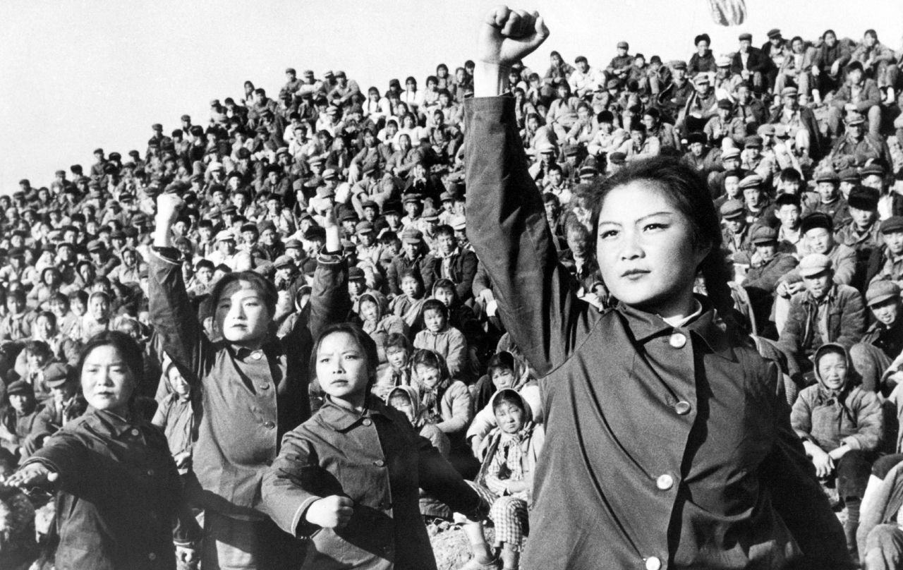 Red Guards show their support for Mao during the Cultural Revolution in 1966.