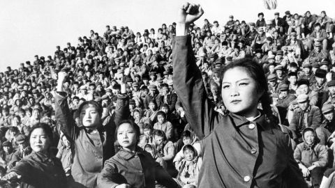 Red Guards show their support for Mao during the Cultural Revolution in 1966.