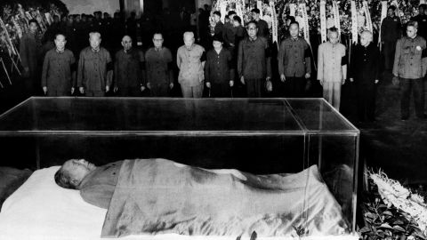 Party and state leaders pay their respects to Mao in 1976. There was a brief power struggle after Mao's death, which ultimately led to the rise of Deng Xiaoping in 1978. Deng's vision would move China to embrace market reforms and capitalism, under the title of "socialism with Chinese characteristics."