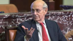 Mandatory Credit: Photo by Cj Gunther/EPA-EFE/Shutterstock (9484667d)Stephen Breyer and Jeffery RosenUnited States Supreme Court Justice Stephen Breyer in Boston, USA - 29 Mar 2018United States Supreme Court Justice Stephen Breyer (R) takes part in a public discussion with Jeffery Rosen (L) President and CEO of the National Constitution Center, at the Edward M. Kennedy Institute for the United States Senate in Boston, Massachusetts, USA 29 March 2018. Breyer was appointed to the Supreme Court buy former President Bill Clinton and is exploring hate speech and the First Amendment at this broad conversation.