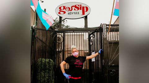 Moe Girton of Gossip Grill in San Diego, California. Girton and her business partners have a small -- and growing -- empire of LGBTQ+ restaurants and bars in Southern California.