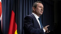 West Australian Premier Mark McGowan announces a lockdown in the Perth and Peel regions of Western Australia on July 28, 2021. 