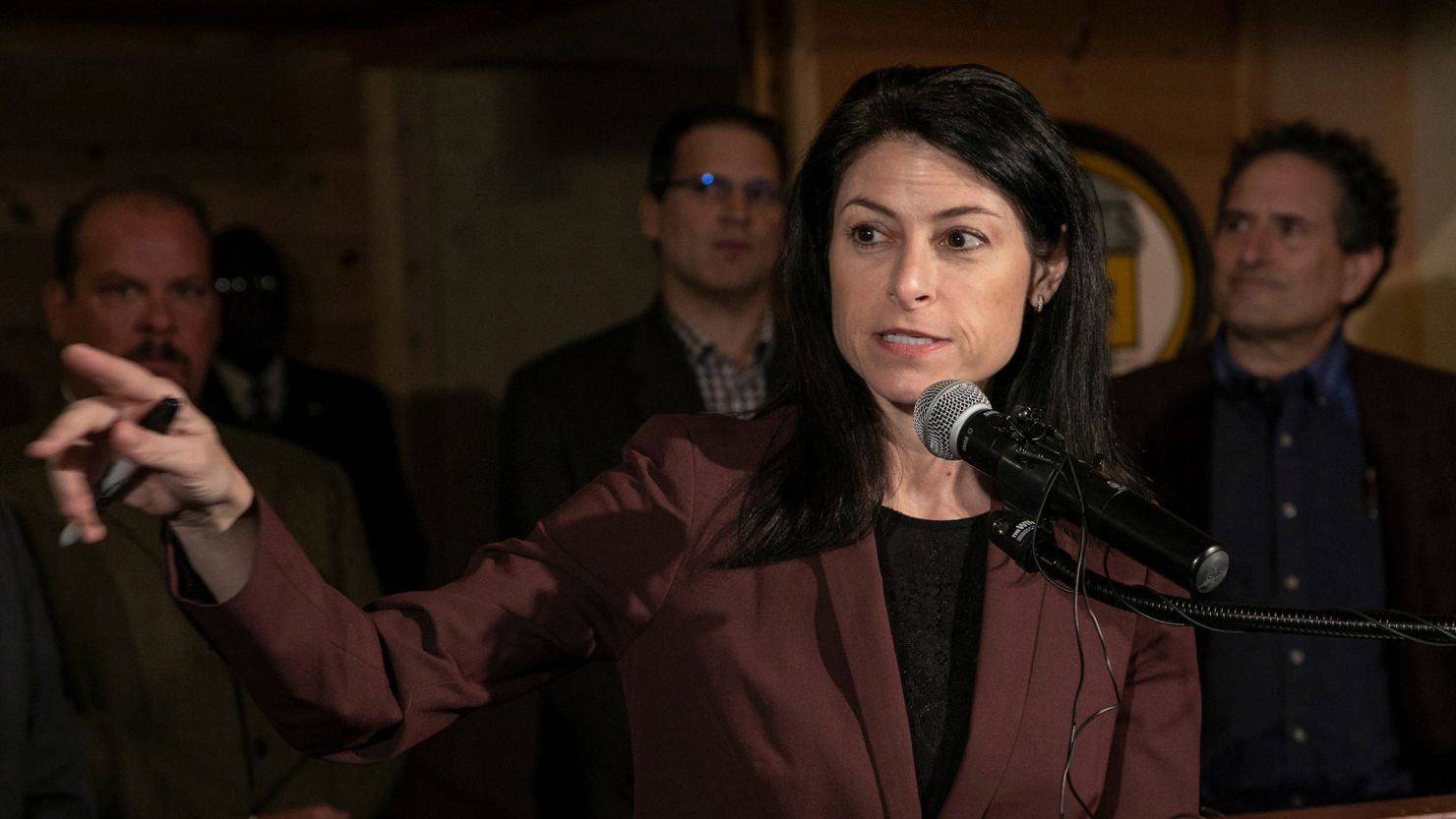 Michigan Attorney General Dana Nessel speaks during a news conference in Ferndale, Michigan, on March, 16, 2020. 