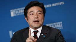 Yasuhide Nakayama, member of the House of Representatives of Japan, speaks during the Milken Institute Global Conference in Beverly Hills, California, U.S., on Tuesday, May 1, 2018. The conference brings together leaders in business, government, technology, philanthropy, academia, and the media to discuss actionable and collaborative solutions to some of the most important questions of our time. Photographer: Patrick T. Fallon/Bloomberg via Getty Images