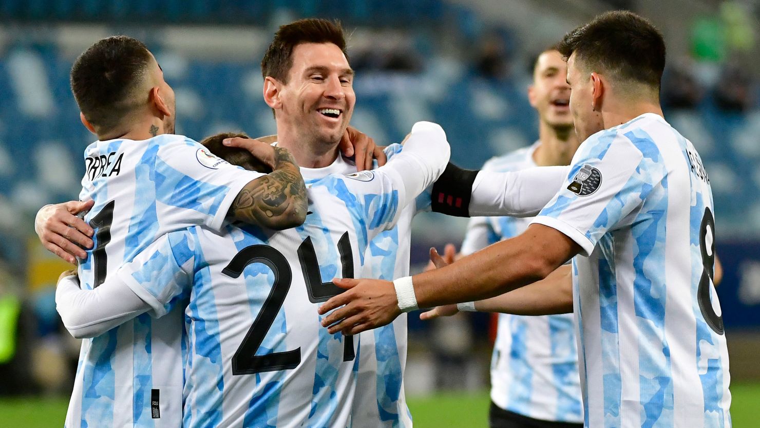 Lionel Messi surpassed Javier Mascherano as Argentina's most capped player in his 148th national appearance. 