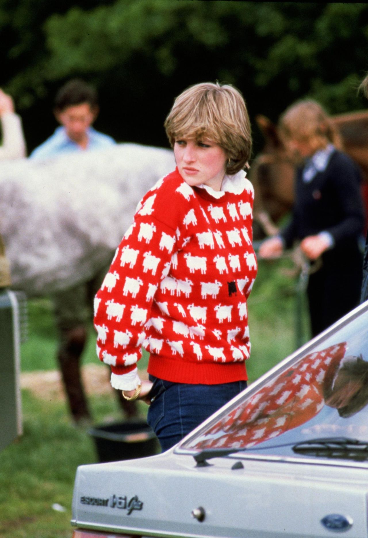 Princess Diana pictured in 1981 wearing her original Warm & Wonderful sweater, which was relaunched last year in collaboration with Rowing Blazers.