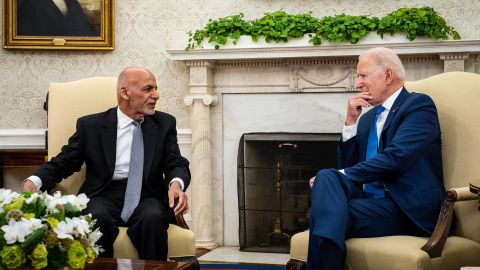 US President Joe Biden hosts Afghanistan President Ashraf Ghani in the Oval Office at the White House June 25, 2021. 