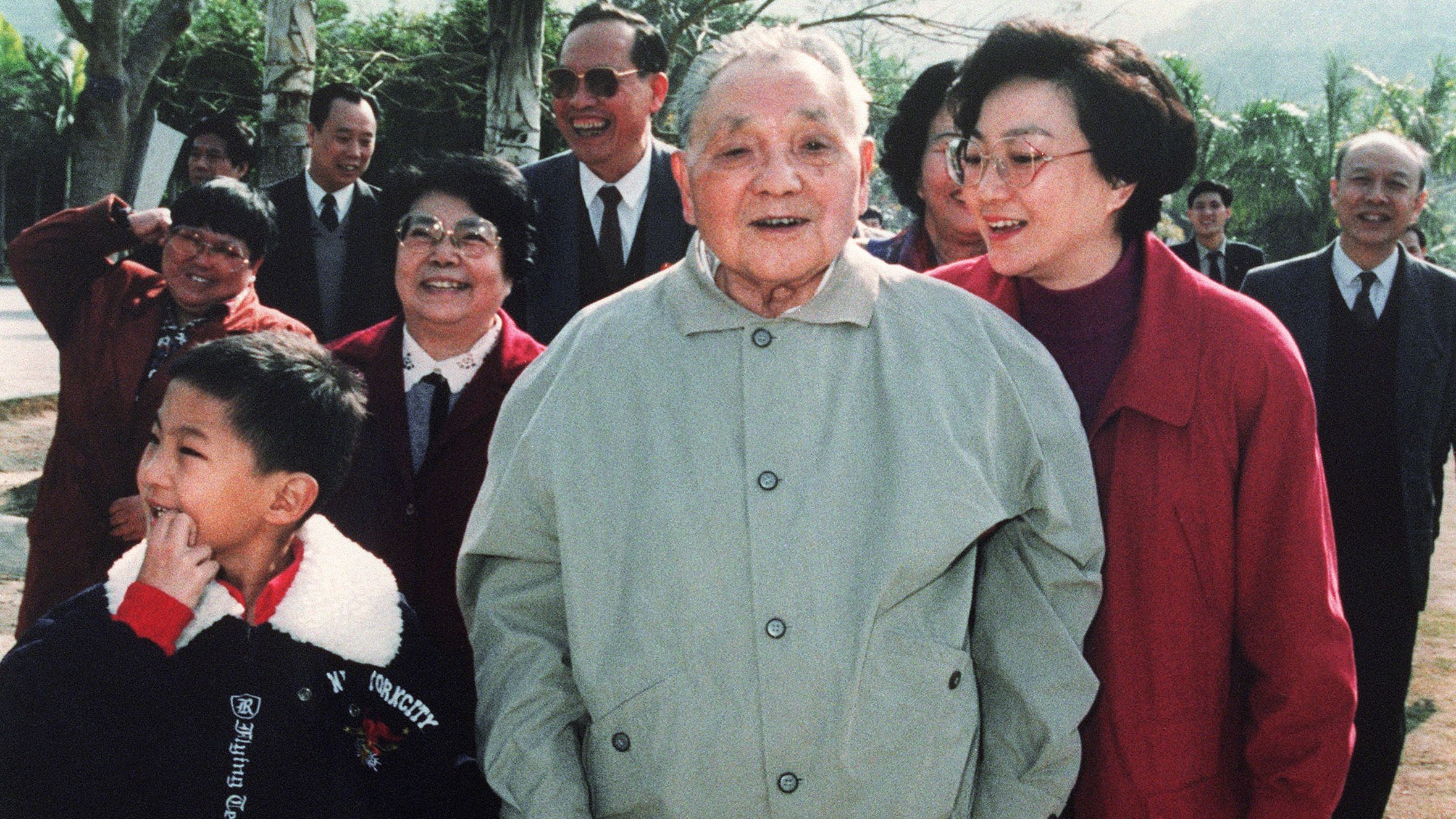 Deng is joined by members of his family as he visits Shenzhen, China, in January 1992. Deng toured several southern cities around that time, and his speeches during the tour are often credited for spurring economic reform in the country.
