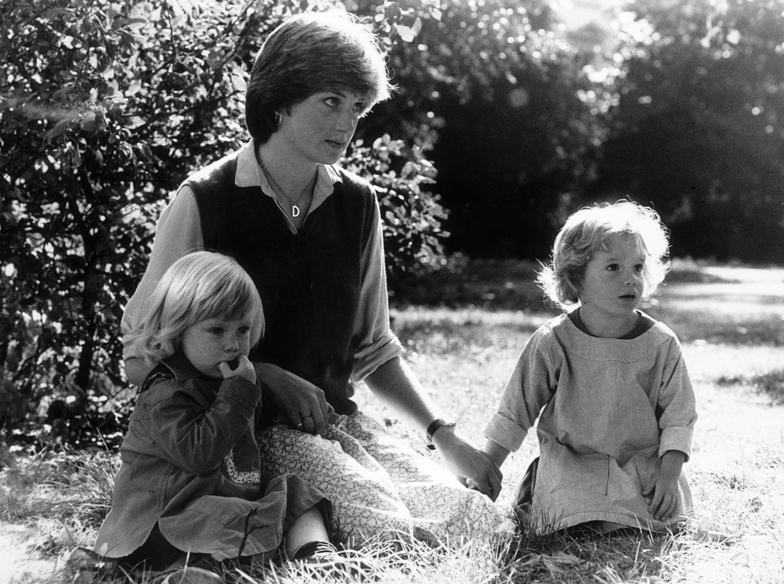 After finishing school, Diana worked various jobs, including cook, nanny and kindergarten teacher. Here she is in 1980 with two children she looked after as a nanny. 