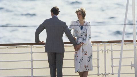 During their honeymoon, Charles and Diana leave Gibraltar on the Royal Yacht Britannia. 