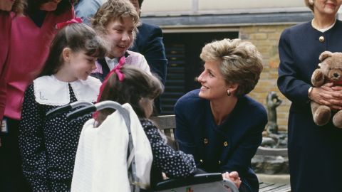 Diana visits children at the Great Ormond Street Hospital in London in March 1991. 