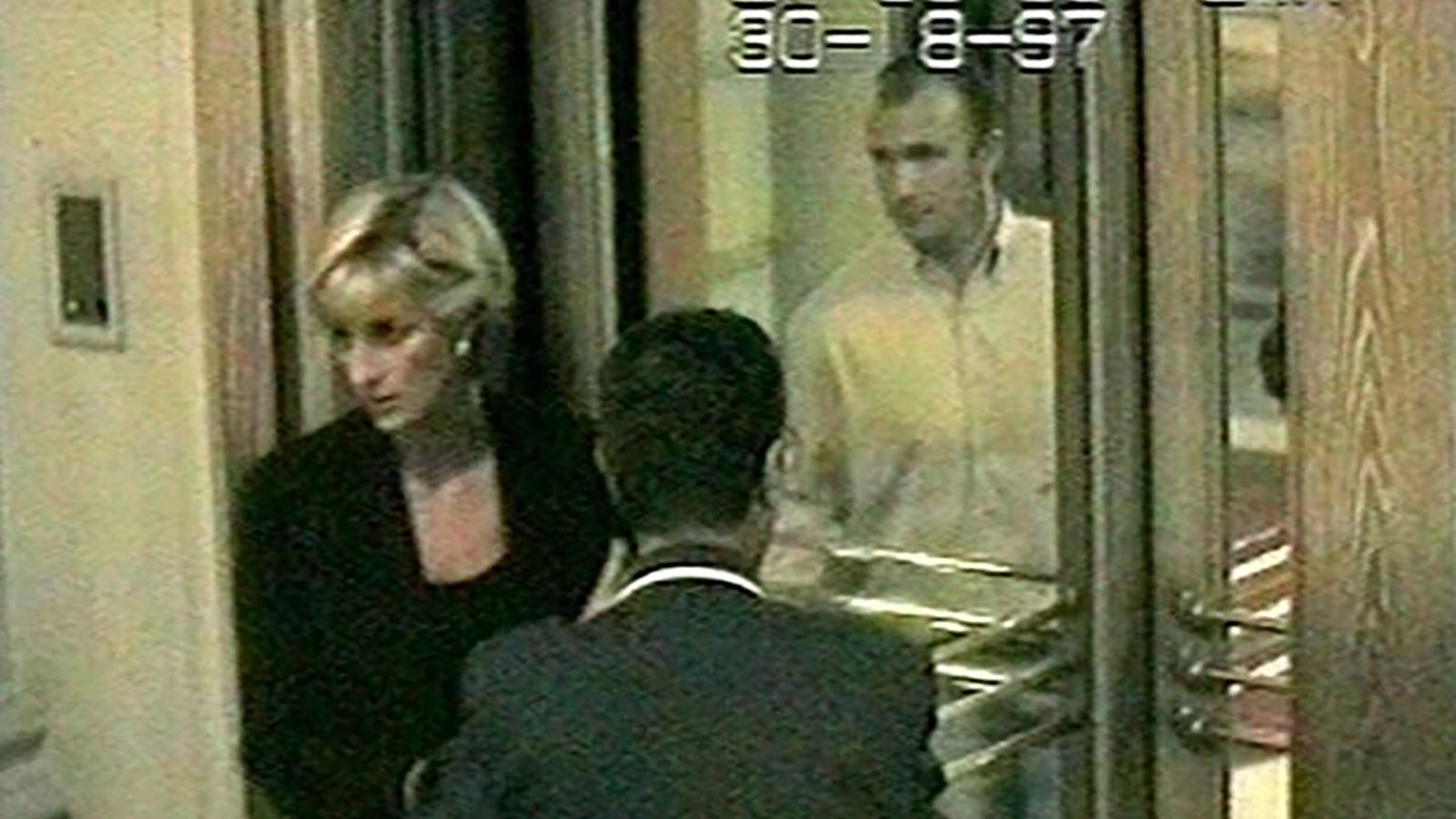 This photo, taken from surveillance video, shows Diana arriving at the Ritz Hotel in Paris on August 30, 1997. It is one of the last photos of her alive. 