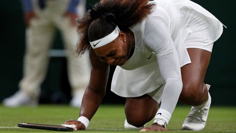 Serena Williams suffered her first opening-round defeat at Wimbledon after retiring through injury.